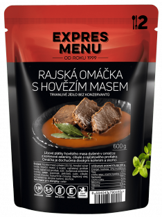 Rajská omáčka s hovězím (2 porce)