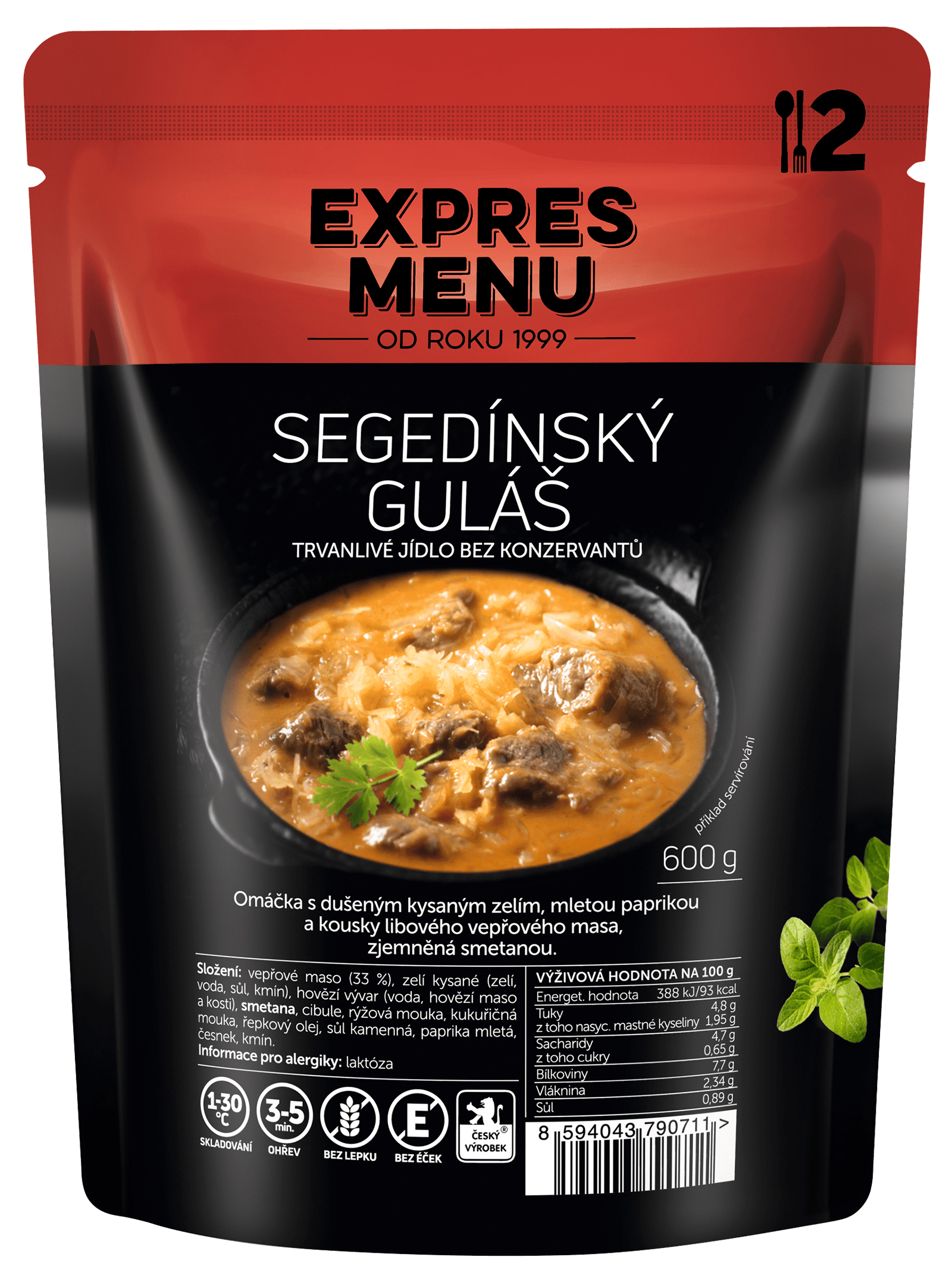 Segedínský guláš (2 porce)