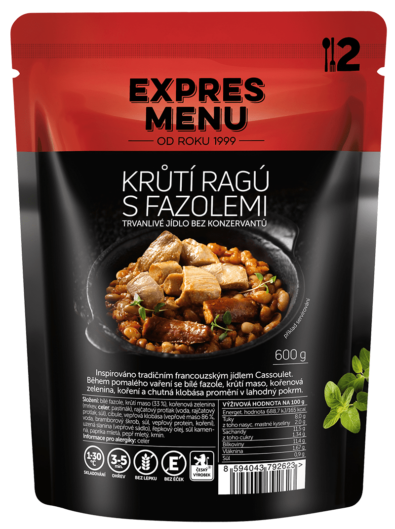 Krůtí ragú s fazolemi (2 porce)
