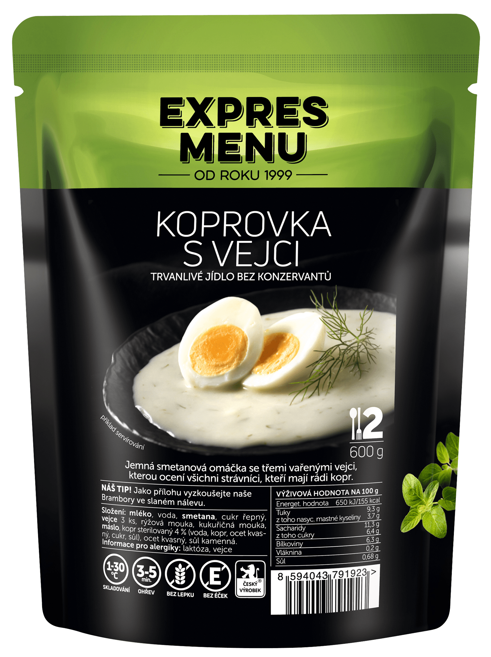 Koprovka s vejci (2 porce)