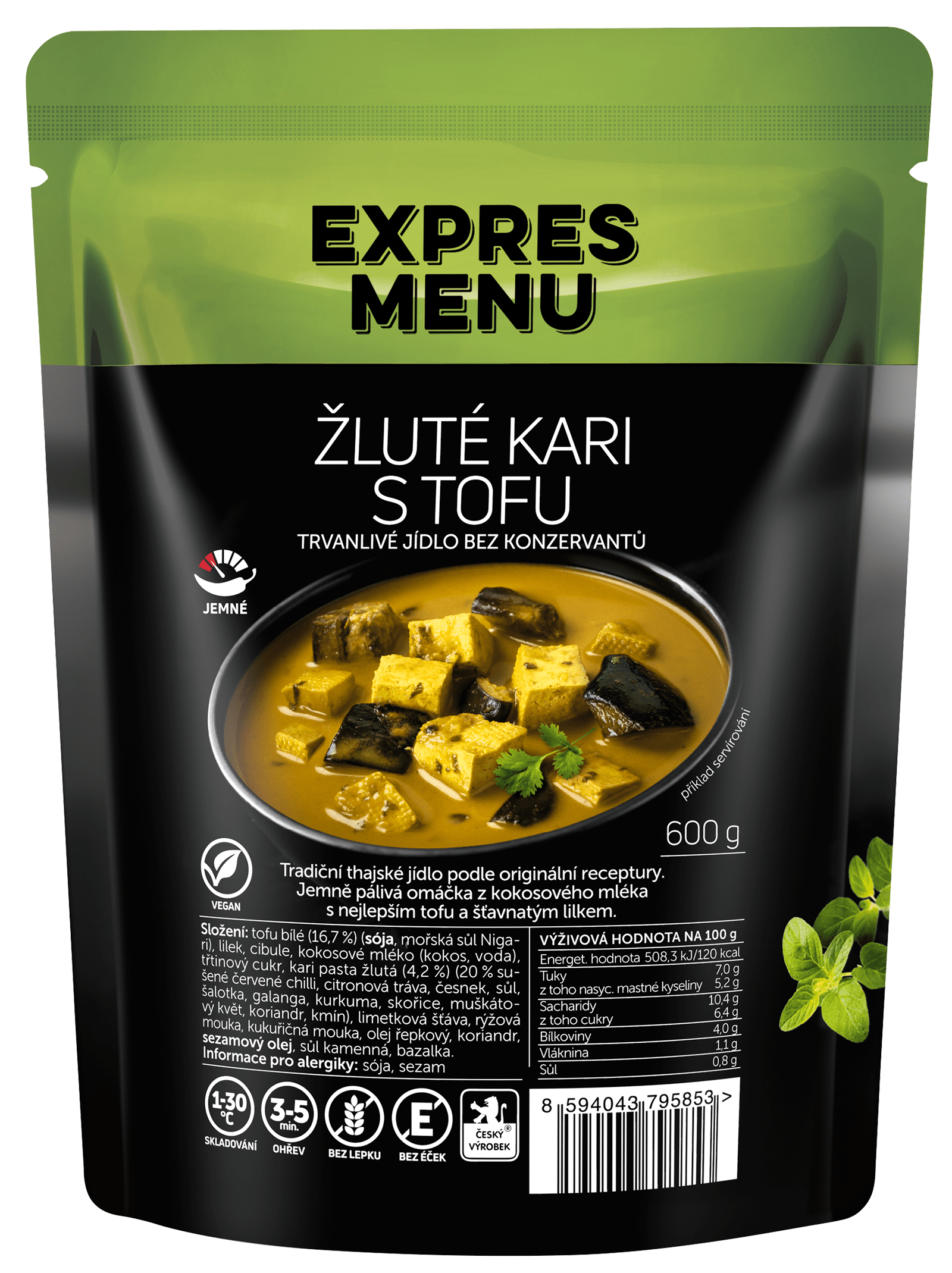 Žluté kari s tofu (2 porce)