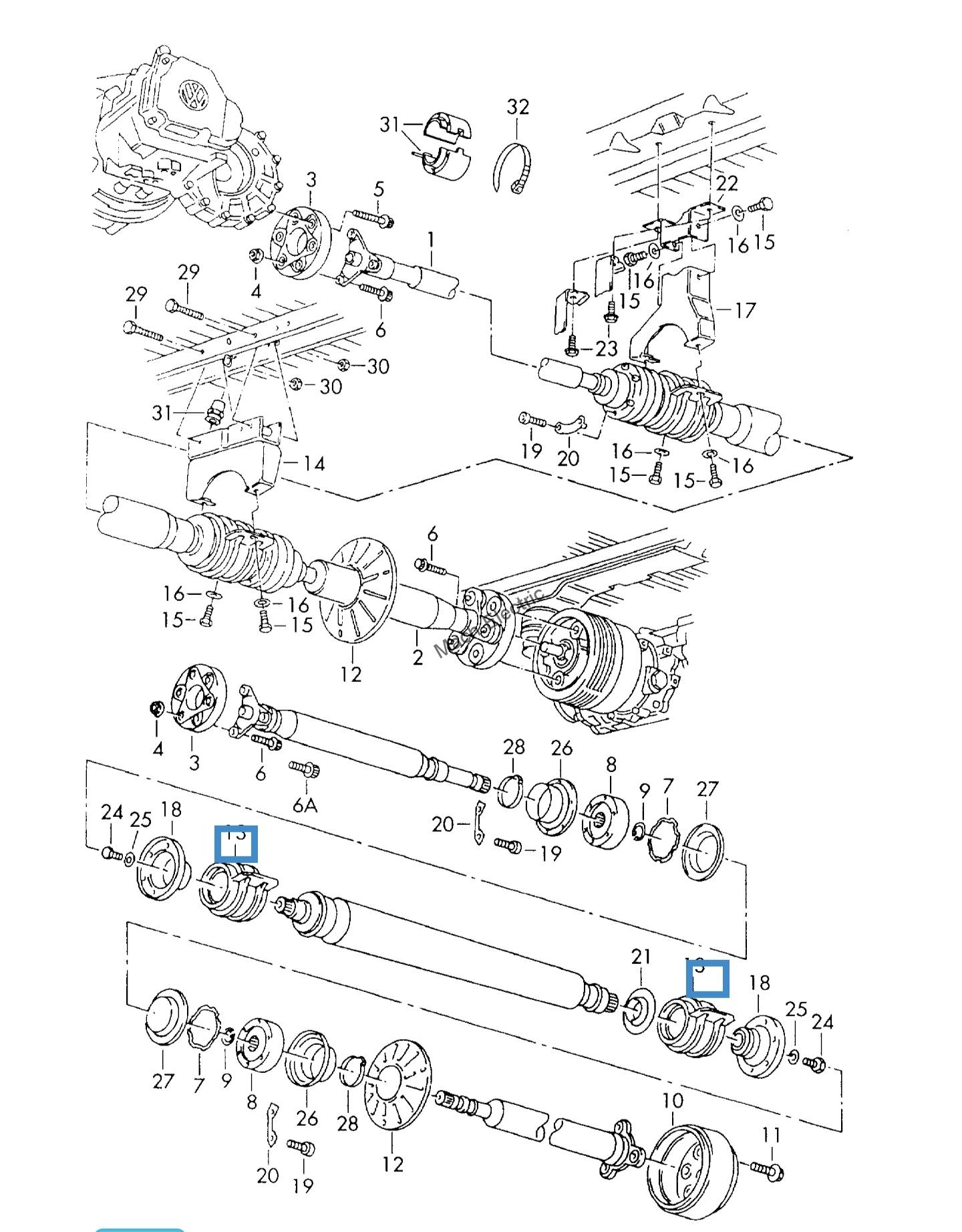 Ložisko/Uložení kardan VW T4 Syncro