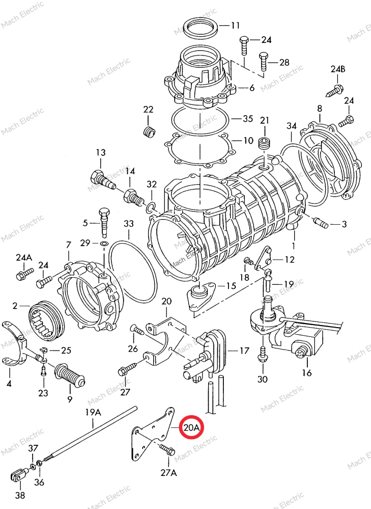 Držák aktuátor uzávěrky pro VW T4 Syncro
